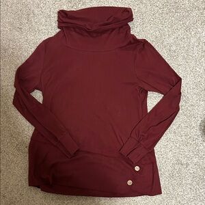 Elegant Maroon Cowl Neck Women's Top